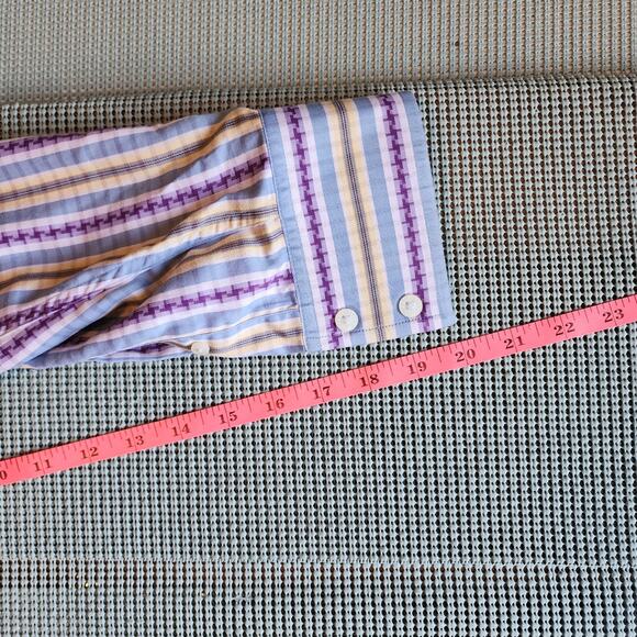 Robert Graham Men's Medium Long Sleeve Striped Shirt Classic Style - Picture 7 of 8